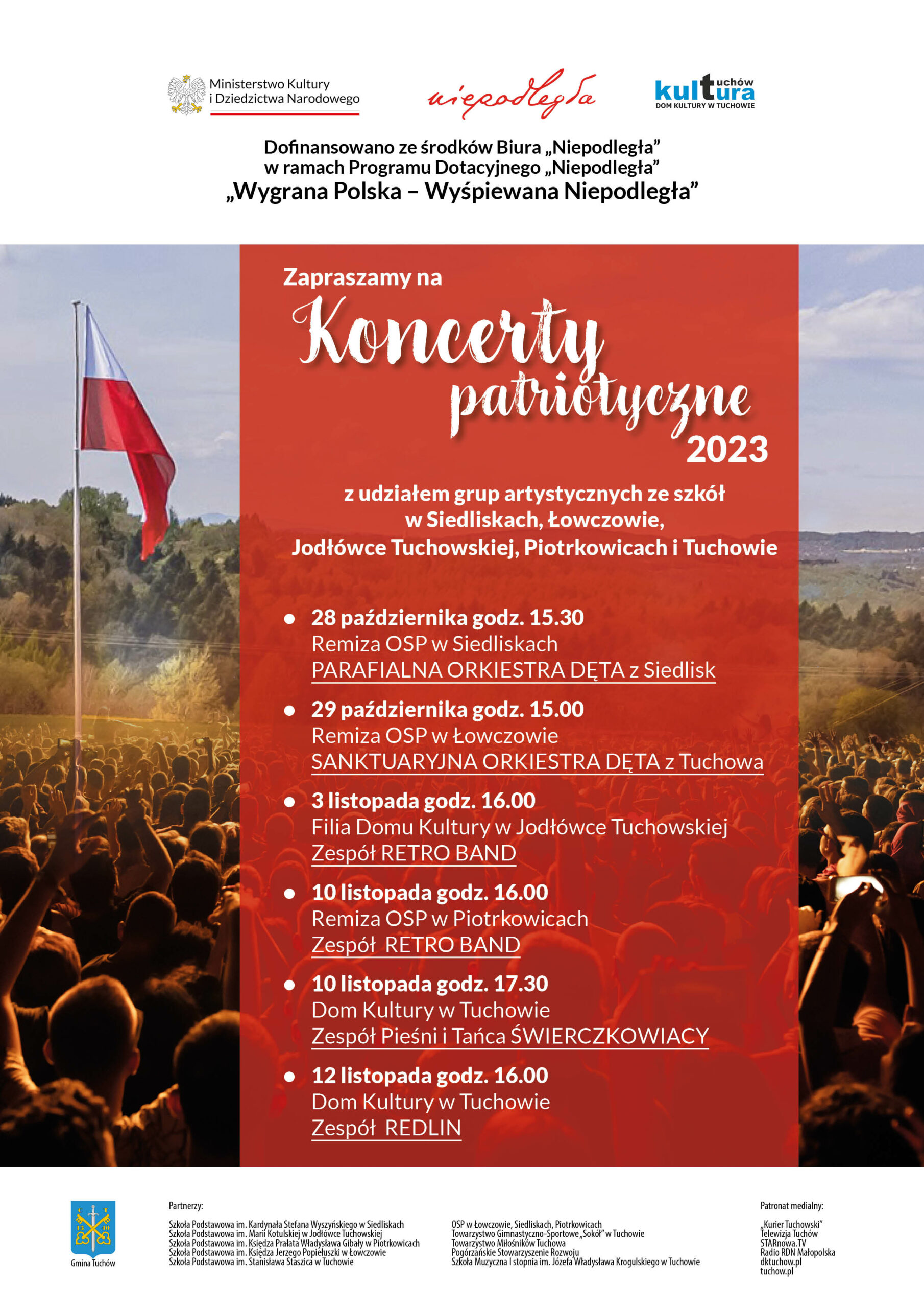Zapraszamy na koncerty patriotyczne w Gminie Tuchów